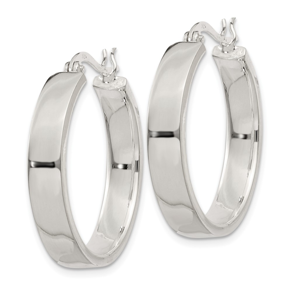 Sterling Silver 5x27mm Hoop Earrings (QE3689)