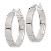Sterling Silver 5x27mm Hoop Earrings view 2