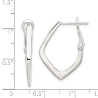Sterling Silver Rhodium-plated Omega Back Earrings view 4