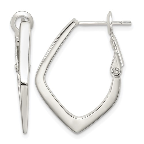 Sterling Silver Rhodium-plated Omega Back Earrings