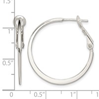 Sterling Silver Flat Hoop Earrings view 4