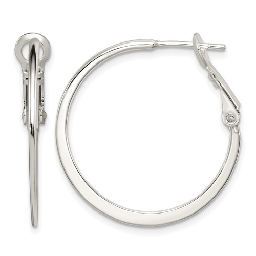 Sterling Silver Flat Hoop Earrings