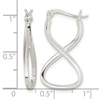Sterling Silver Polished & Twisted Oval Hoop Earrings view 4