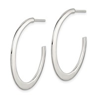 Sterling Silver Post Hoop Earrings view 2