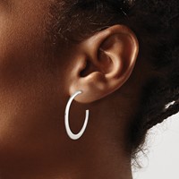 Sterling Silver Post Hoop Earrings view 3