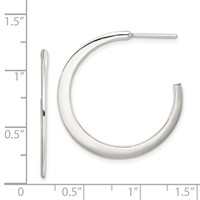 Sterling Silver Post Hoop Earrings view 4