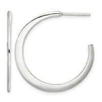 Sterling Silver Post Hoop Earrings view 1