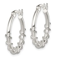 Sterling Silver Wrapped Hoop Earrings view 2