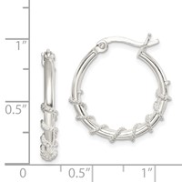 Sterling Silver Wrapped Hoop Earrings view 4