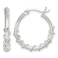 Sterling Silver Wrapped Hoop Earrings view 1