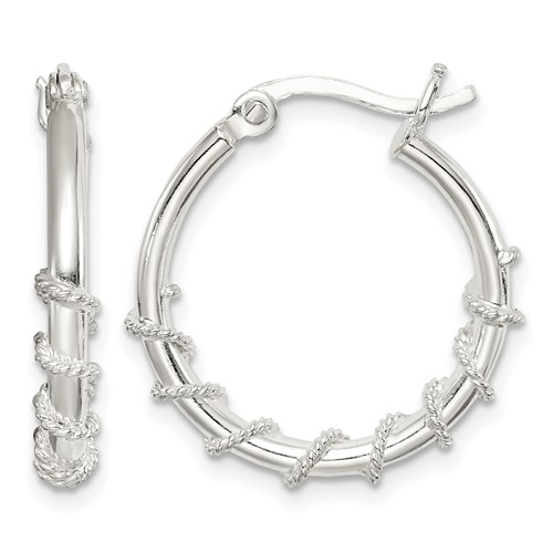 Sterling Silver Wrapped Hoop Earrings