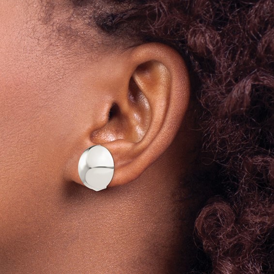 Sterling Silver Non-pierced Button Earrings