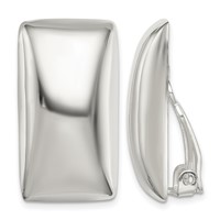 Sterling Silver Polished Non-Pierced Rectangle Earrings view 1