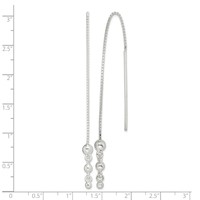 Sterling Silver Polished Triple Graduated Ball Threader Earrings view 4