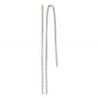 Sterling Silver Polished Twisted Spiral Bar Threader Earrings view 1