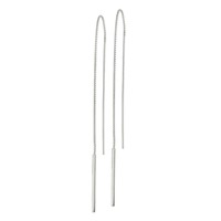 Sterling Silver Polished Bar Threader Earrings view 2