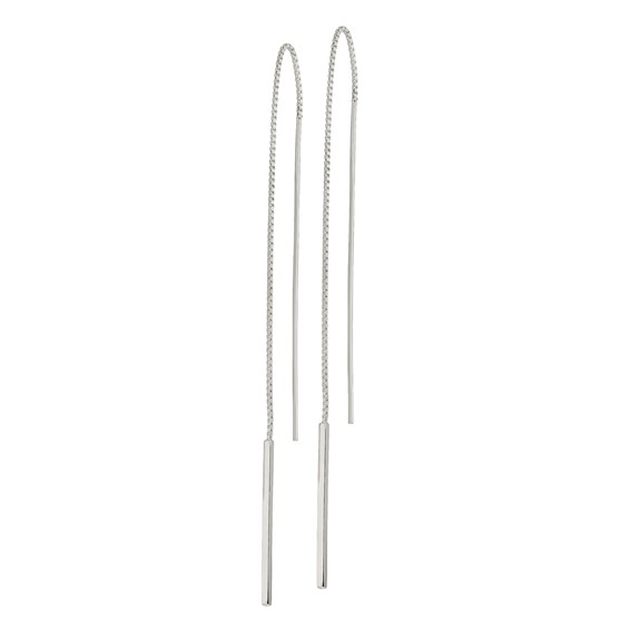 Sterling Silver Polished Bar Threader Earrings