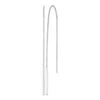 Sterling Silver Polished Bar Threader Earrings view 1
