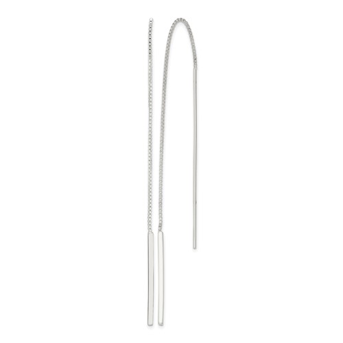 Sterling Silver Polished Bar Threader Earrings