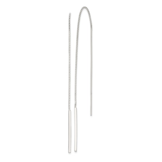 Sterling Silver Polished Bar Threader Earrings