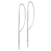 Sterling Silver Polished Multi-Strand Bar Threader Earrings view 2
