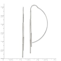 Sterling Silver Polished Multi-Strand Bar Threader Earrings view 4