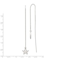 Sterling Silver Polished Star Threader Earrings view 5