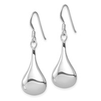 Sterling Silver Rhodium-plated Teardrop Earrings view 2