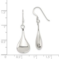 Sterling Silver Rhodium-plated Teardrop Earrings view 4