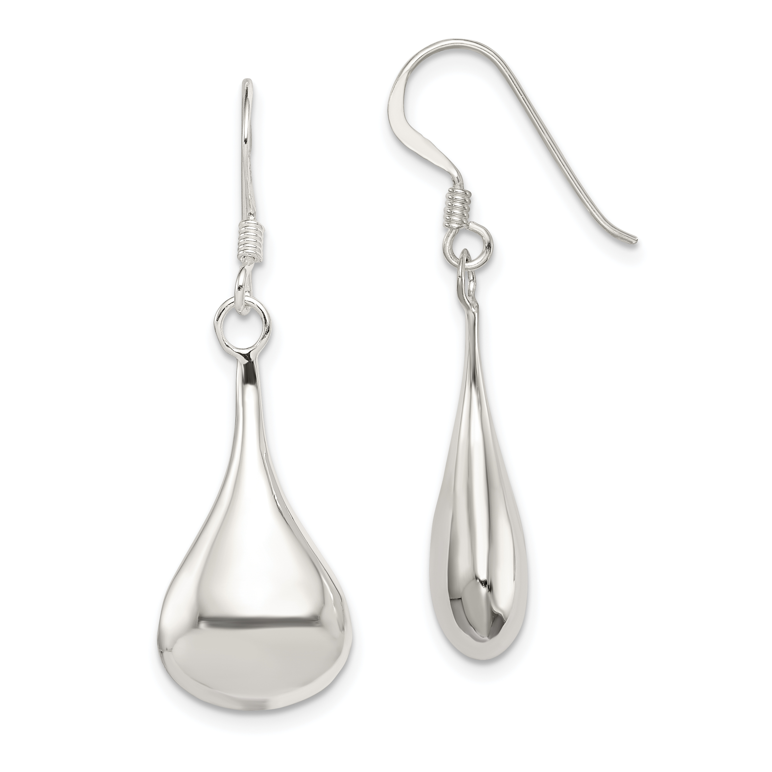 Sterling Silver Rhodium-plated Teardrop Earrings (QE3936)