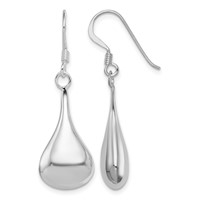 Sterling Silver Rhodium-plated Teardrop Earrings view 1