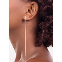 Sterling Silver Polished Multi-Strand Snake Chain Post Dangle Earrings view 3