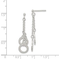 Sterling Silver Hand Cuff Dangle Post Earrings view 4