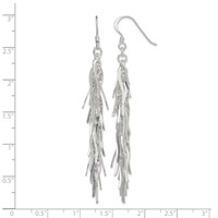 Sterling Silver Polished Fancy Drop Squiggle Dangle Earrings view 4