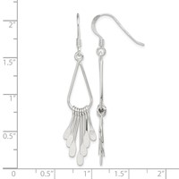 Sterling Silver Polished Fancy Teardrop Dangle Earrings view 4