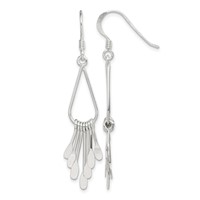 Sterling Silver Polished Fancy Teardrop Dangle Earrings view 1