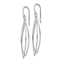 Sterling Silver Polished Double Marquise Shape Dangle Earrings view 2