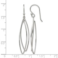 Sterling Silver Polished Double Marquise Shape Dangle Earrings view 4