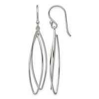 Sterling Silver Polished Double Marquise Shape Dangle Earrings view 1