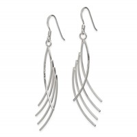 Sterling Silver Polished Fancy Curved Design Dangle Earrings view 2