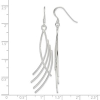 Sterling Silver Polished Fancy Curved Design Dangle Earrings view 4