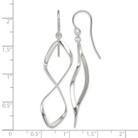 Sterling Silver Rhodium-plated Polished Twisted Dangle Earrings view 4
