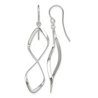 Sterling Silver Rhodium-plated Polished Twisted Dangle Earrings view 1