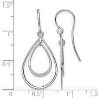 Sterling Silver Polished Double Teardrop Dangle Earrings view 4