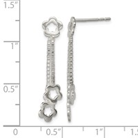 Sterling Silver Flower Dangle Earrings view 4
