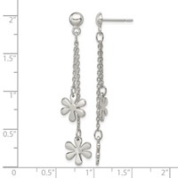 Sterling Silver Flower Dangle Post Earring view 4