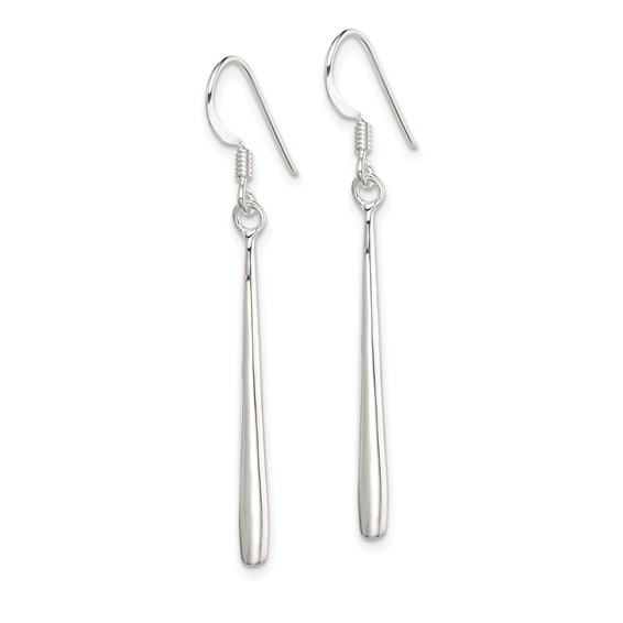 Sterling Silver Polished Teardrop Bar Dangle Earrings
