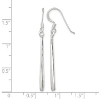 Sterling Silver Polished Teardrop Bar Dangle Earrings view 4
