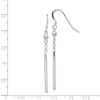 Sterling Silver Polished Fancy Bar Dangle Earrings view 4