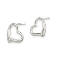 Sterling Silver Heart Earrings view 2